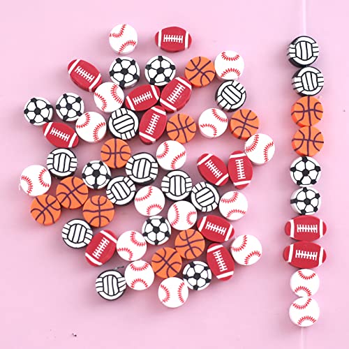 YIEUR 300 Stück runde Polymer Clay Perlen, 150g bunte Ton Perlen, mehrfabrig Lose Basteln Perlen mit Loch zum Auffädeln für DIY&Schmuckherstellung(Ball) von YIEUR