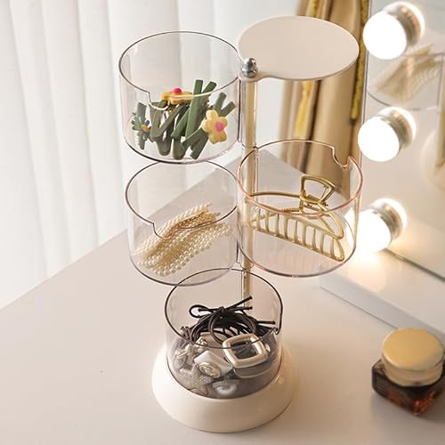 YIEZI 4-Schichten Schmuckkästchen Runde Form Tragbar Schmuckschatulle Organizer 360° Drehbar Schmuckkasten für Ringe Ohrringe Halskette Transparent YIEZI 4-Schichten Schmuckkästchen Runde Form Tragbar Schmuckschatulle Organizer 360° Drehbar Schmuckkasten für Ringe Ohrringe Halskette Transparent von YIEZI