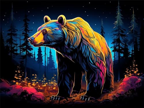 Diamond Painting Bär xxl 70x50 cm, 5D Diamant Painting Bilder für Erwachsene und Anfänger, DIY Diamond Painting Set Wälder Full Drill Diamant Kunst Malerei Stickerei Kits für Home Wand Décor -RD613 Diamond Painting Bär xxl 70x50 cm, 5D Diamant Painting Bilder für Erwachsene und Anfänger, DIY Diamond Painting Set Wälder Full Drill Diamant Kunst Malerei Stickerei Kits für Home Wand Décor -RD613 von YIFEIYANYFY