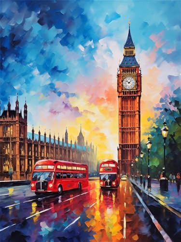 Diamond Painting Big Ben xxl 70x100 cm, 5D Diamant Painting Bilder für Erwachsene und Anfänger, DIY Diamond Painting Set Londoner Bus Full Drill Diamant Kunst Malerei für Home Wand Décor -RD985 Diamond Painting Big Ben xxl 70x100 cm, 5D Diamant Painting Bilder für Erwachsene und Anfänger, DIY Diamond Painting Set Londoner Bus Full Drill Diamant Kunst Malerei für Home Wand Décor -RD985 von YIFEIYANYFY