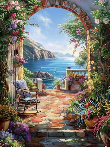 Diamond Painting Blumenbogen xxl 50x80cm, 5D Diamant Painting Bilder für Erwachsene und Anfänger, DIY Diamond Painting Set Landschaft Full Drill Diamant Kunst Malerei für Home Wand Décor -RD1310 von YIFEIYANYFY