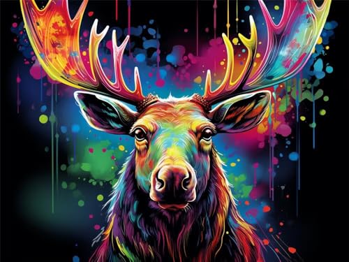 Diamond Painting Elch 50x40 cm, 5D Diamant Painting Bilder für Erwachsene und Anfänger, DIY Diamond Painting Set Tiere Full Drill Diamant Kunst Malerei Stickerei Kits für Home Wand Décor -RD633 Diamond Painting Elch 50x40 cm, 5D Diamant Painting Bilder für Erwachsene und Anfänger, DIY Diamond Painting Set Tiere Full Drill Diamant Kunst Malerei Stickerei Kits für Home Wand Décor -RD633 von YIFEIYANYFY