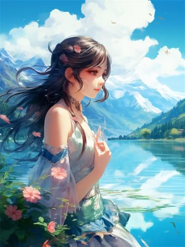 Diamond Painting Erwachsene Anime Diamant Painting Bilder Prinzessin, 5D Diamond-Painting Groß 70x100 cm, DIY Diamant Malerei Set Mosaikherstellung Bastelset als Geschenk für Wanddekoration -RD1287 von YIFEIYANYFY
