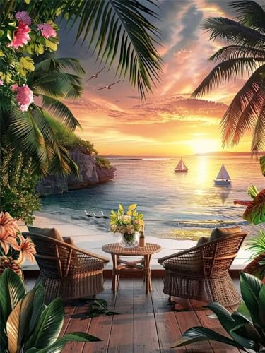 Diamond Painting Erwachsene Dämmerung Meer Diamant Painting Bilder Landschaft, 5D Diamond-Painting Groß 60x90cm, DIY Diamant Malerei Set Mosaikherstellung Bastelset für Wanddekoration Geschenk -RD968 Diamond Painting Erwachsene Dämmerung Meer Diamant Painting Bilder Landschaft, 5D Diamond-Painting Groß 60x90cm, DIY Diamant Malerei Set Mosaikherstellung Bastelset für Wanddekoration Geschenk -RD968 von YIFEIYANYFY