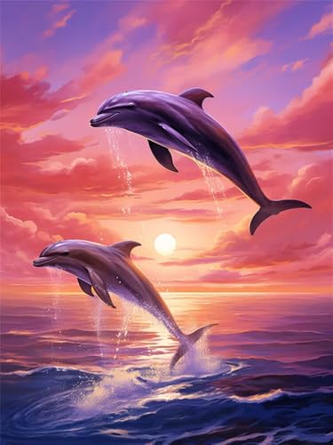 Diamond Painting Erwachsene Delphin Diamant Painting Bilder Sonnenuntergang, 5D Diamond-Painting Groß 80x120 cm, DIY Diamant Malerei Set Mosaikherstellung Bastelset für Wanddekoration Geschenk -RD963 Diamond Painting Erwachsene Delphin Diamant Painting Bilder Sonnenuntergang, 5D Diamond-Painting Groß 80x120 cm, DIY Diamant Malerei Set Mosaikherstellung Bastelset für Wanddekoration Geschenk -RD963 von YIFEIYANYFY