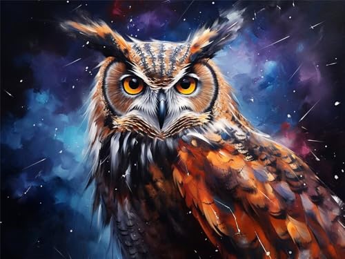 Diamond Painting Erwachsene Eule Diamant Painting Bilder Vogel, 5D Diamond-Painting 40x30cm, DIY Diamant Malerei Set Mosaikherstellung Bastelset Erwachsene als Geschenk für Wanddekoration -RD644 von YIFEIYANYFY
