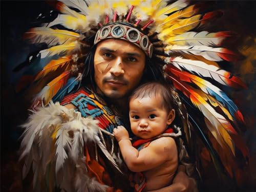 Diamond Painting Erwachsene Indianer Diamant Painting Bilder Vater und Sohn, 5D Diamond-Painting Groß 120x80cm, DIY Diamant Malerei Set Mosaikherstellung Bastelset für Wanddekoration Geschenk -RD168 Diamond Painting Erwachsene Indianer Diamant Painting Bilder Vater und Sohn, 5D Diamond-Painting Groß 120x80cm, DIY Diamant Malerei Set Mosaikherstellung Bastelset für Wanddekoration Geschenk -RD168 von YIFEIYANYFY
