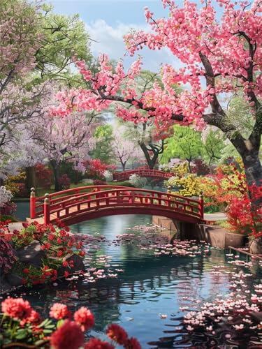 Diamond Painting Erwachsene Parkbrücke Diamant Painting Bilder Landschaft, 5D Diamond-Painting Groß 40x50cm, DIY Diamant Malerei Set Mosaikherstellung Bastelset für Wanddekoration Geschenk -RD1132 von YIFEIYANYFY