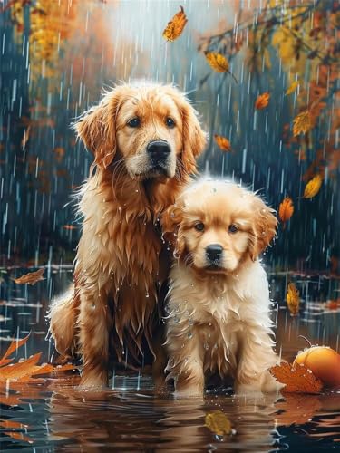 Diamond Painting Erwachsene Regen Diamant Painting Bilder Hunde, 5D Diamond-Painting 30x40 cm, DIY Diamant Malerei Set Mosaikherstellung Bastelset Erwachsene als Geschenk für Wanddekoration -RD983 Diamond Painting Erwachsene Regen Diamant Painting Bilder Hunde, 5D Diamond-Painting 30x40 cm, DIY Diamant Malerei Set Mosaikherstellung Bastelset Erwachsene als Geschenk für Wanddekoration -RD983 von YIFEIYANYFY