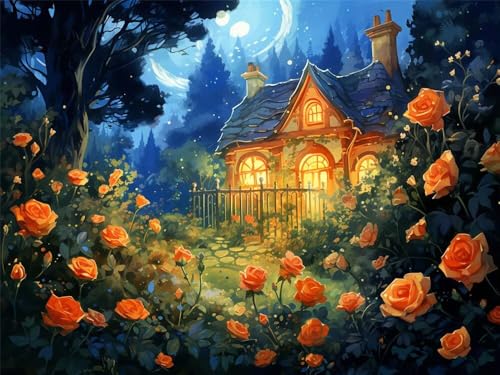Diamond Painting Erwachsene Rosenhaus Diamant Painting Bilder Landschaft, 5D Diamond-Painting Groß 90x60 cm, DIY Diamant Malerei Set Mosaikherstellung Bastelset für Wanddekoration Geschenk -RD587 Diamond Painting Erwachsene Rosenhaus Diamant Painting Bilder Landschaft, 5D Diamond-Painting Groß 90x60 cm, DIY Diamant Malerei Set Mosaikherstellung Bastelset für Wanddekoration Geschenk -RD587 von YIFEIYANYFY