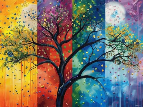 Diamond Painting Erwachsene Vier-Jahreszeiten-Baum Diamant Painting Bilder Buntes, 5D Diamond-Painting Groß 100x70 cm, DIY Diamant Malerei Set Mosaikherstellung Bastelset für Wanddekoration -RD175 Diamond Painting Erwachsene Vier-Jahreszeiten-Baum Diamant Painting Bilder Buntes, 5D Diamond-Painting Groß 100x70 cm, DIY Diamant Malerei Set Mosaikherstellung Bastelset für Wanddekoration -RD175 von YIFEIYANYFY
