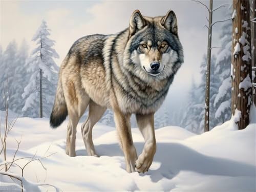 Diamond Painting Erwachsene Wolf Diamant Painting Bilder Winter, 5D Diamond-Painting Groß 120x80 cm, DIY Diamant Malerei Mosaikherstellung Bastelset Erwachsene als Geschenk für Wanddekoration -RD623 Diamond Painting Erwachsene Wolf Diamant Painting Bilder Winter, 5D Diamond-Painting Groß 120x80 cm, DIY Diamant Malerei Mosaikherstellung Bastelset Erwachsene als Geschenk für Wanddekoration -RD623 von YIFEIYANYFY