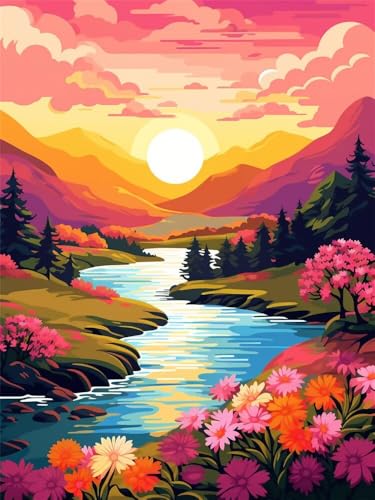 Diamond Painting Fluss-Sonnenuntergang xxl 70x100 cm, 5D Diamant Painting Bilder für Erwachsene und Anfänger, DIY Diamond Painting Set Naturkulisse Diamant Kunst Malerei für Home Wand Décor -RD933 Diamond Painting Fluss-Sonnenuntergang xxl 70x100 cm, 5D Diamant Painting Bilder für Erwachsene und Anfänger, DIY Diamond Painting Set Naturkulisse Diamant Kunst Malerei für Home Wand Décor -RD933 von YIFEIYANYFY