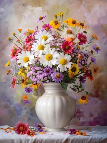 Diamond Painting Gänseblümchen xxl 70x100 cm, 5D Diamant Painting Bilder für Erwachsene und Anfänger, DIY Diamond Painting Set Vase Full Drill Diamant Kunst Malerei Kits für Home Wand Décor -RD969 Diamond Painting Gänseblümchen xxl 70x100 cm, 5D Diamant Painting Bilder für Erwachsene und Anfänger, DIY Diamond Painting Set Vase Full Drill Diamant Kunst Malerei Kits für Home Wand Décor -RD969 von YIFEIYANYFY