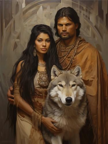 Diamond Painting Indisches Paar 30x40cm, 5D Diamant Painting Bilder für Erwachsene und Anfänger, DIY Diamond Painting Set Wolf Full Drill Diamant Kunst Malerei Kits für Home Wand Décor -RD1314 von YIFEIYANYFY