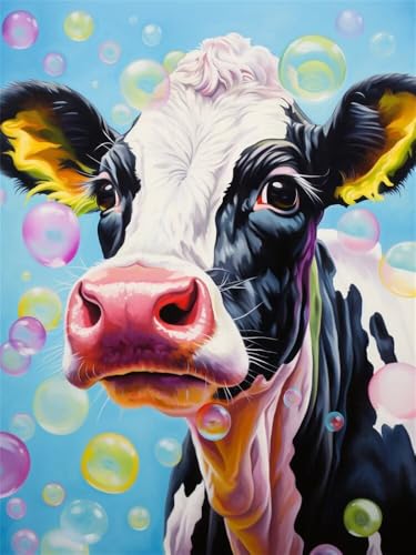 Diamond Painting Kuh xxl 50x80cm, 5D Diamant Painting Bilder für Erwachsene und Anfänger, DIY Diamond Painting Set Tiere Full Drill Diamant Kunst Malerei Stickerei Kits für Home Wand Décor -RD1138 von YIFEIYANYFY
