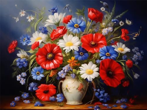 Diamond Painting Mohnblume 80x60cm, 5D Diamant Painting Bilder für Erwachsene und Anfänger, DIY Diamond Painting Set Vase Full Drill Diamant Kunst Malerei Stickerei Kits für Home Wand Décor -RD218 Diamond Painting Mohnblume 80x60cm, 5D Diamant Painting Bilder für Erwachsene und Anfänger, DIY Diamond Painting Set Vase Full Drill Diamant Kunst Malerei Stickerei Kits für Home Wand Décor -RD218 von YIFEIYANYFY