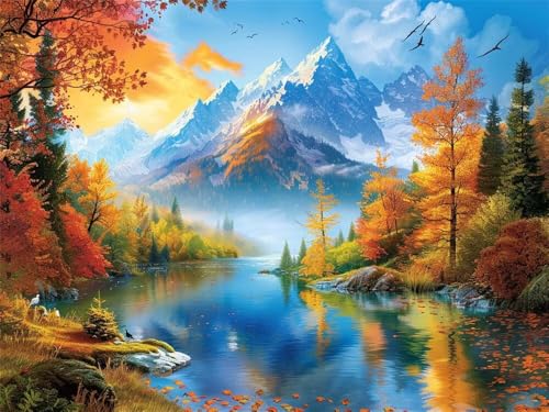 Diamond Painting Naturkulisse 120x80cm, 5D Diamant Painting Bilder für Erwachsene und Anfänger, DIY Diamond Painting Set Verschneite Flüsse Full Drill Diamant Kunst Kits für Home Wand Décor -RD638 Diamond Painting Naturkulisse 120x80cm, 5D Diamant Painting Bilder für Erwachsene und Anfänger, DIY Diamond Painting Set Verschneite Flüsse Full Drill Diamant Kunst Kits für Home Wand Décor -RD638 von YIFEIYANYFY