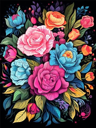 Diamond Painting Pfingstrose 40x60cm, 5D Diamant Painting Bilder für Erwachsene und Anfänger, DIY Diamond Painting Set Blumen Full Diamant Kunst Malerei Stickerei Kits für Home Wand Décor -RD1130 von YIFEIYANYFY