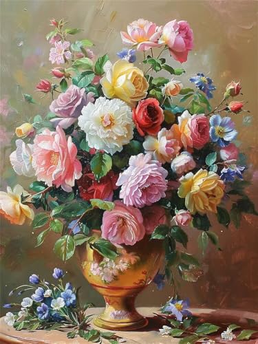 Diamond Painting Pfingstrose xxl 60x80 cm, 5D Diamant Painting Bilder für Erwachsene und Anfänger, DIY Diamond Painting Set Vase Full Drill Diamant Kunst Malerei Kits für Home Wand Décor -RD1321 von YIFEIYANYFY