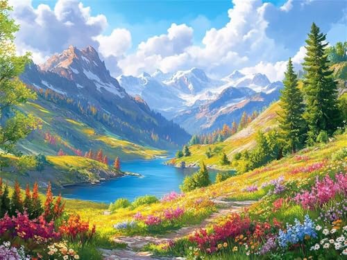 Diamond Painting Snowy Mountain Fluss xxl 80x60 cm, 5D Diamant Painting Bilder für Erwachsene und Anfänger, DIY Diamond Painting Set Naturkulisse Diamant Kunst Malerei für Home Wand Décor -RD605 Diamond Painting Snowy Mountain Fluss xxl 80x60 cm, 5D Diamant Painting Bilder für Erwachsene und Anfänger, DIY Diamond Painting Set Naturkulisse Diamant Kunst Malerei für Home Wand Décor -RD605 von YIFEIYANYFY