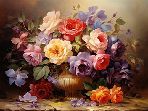 Diamond Painting Vase xxl 120x80cm, 5D Diamant Painting Bilder für Erwachsene und Anfänger, DIY Diamond Painting Set Blumen Full Drill Diamant Kunst Malerei Stickerei Kits für Home Wand Décor -RD170 Diamond Painting Vase xxl 120x80cm, 5D Diamant Painting Bilder für Erwachsene und Anfänger, DIY Diamond Painting Set Blumen Full Drill Diamant Kunst Malerei Stickerei Kits für Home Wand Décor -RD170 von YIFEIYANYFY