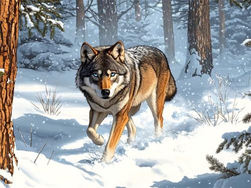 Diamond Painting Wälder 40x30cm, 5D Diamant Painting Bilder für Erwachsene und Anfänger, DIY Diamond Painting Set Wolf Full Drill Diamant Kunst Malerei Stickerei Kits für Home Wand Décor -RD622 Diamond Painting Wälder 40x30cm, 5D Diamant Painting Bilder für Erwachsene und Anfänger, DIY Diamond Painting Set Wolf Full Drill Diamant Kunst Malerei Stickerei Kits für Home Wand Décor -RD622 von YIFEIYANYFY