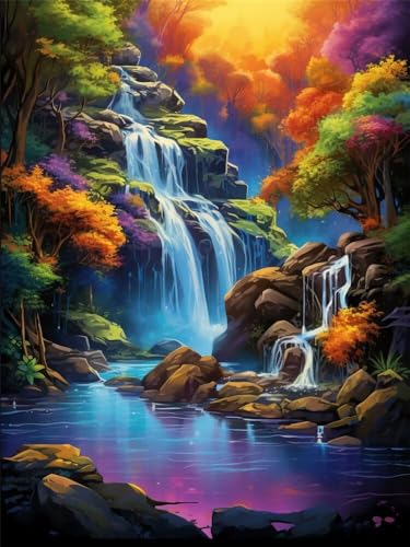 Diamond Painting Wasserfall xxl 80x120cm, 5D Diamant Painting Bilder für Erwachsene und Anfänger, DIY Diamond Painting Set Fluss-Landschaft Full Drill Diamant Kunst Kits für Home Wand Décor -RD982 Diamond Painting Wasserfall xxl 80x120cm, 5D Diamant Painting Bilder für Erwachsene und Anfänger, DIY Diamond Painting Set Fluss-Landschaft Full Drill Diamant Kunst Kits für Home Wand Décor -RD982 von YIFEIYANYFY