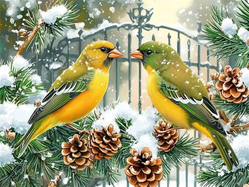 Diamond Painting Wintervogel 60x40cm, 5D Diamant Painting Bilder für Erwachsene und Anfänger, DIY Diamond Painting Set Tannenzapfen Full Drill Diamant Kunst Malerei Kits für Home Wand Décor -RD594 Diamond Painting Wintervogel 60x40cm, 5D Diamant Painting Bilder für Erwachsene und Anfänger, DIY Diamond Painting Set Tannenzapfen Full Drill Diamant Kunst Malerei Kits für Home Wand Décor -RD594 von YIFEIYANYFY