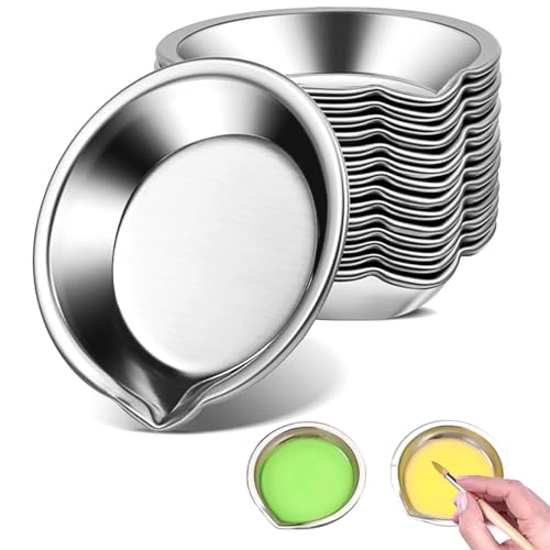 Edelstahl Farbschale,12 Stück Runde Farbschale Mischpalette für Farben Edelstahl Malen Palette Aquarelle Farbe Mischpalette Kleine Runde Farbschale für DIY,Make-up,Aquarelle,Künstler (5 * 5 * 1,5 cm) Edelstahl Farbschale,12 Stück Runde Farbschale Mischpalette für Farben Edelstahl Malen Palette Aquarelle Farbe Mischpalette Kleine Runde Farbschale für DIY,Make-up,Aquarelle,Künstler (5 * 5 * 1,5 cm) von YIFLorine TANG
