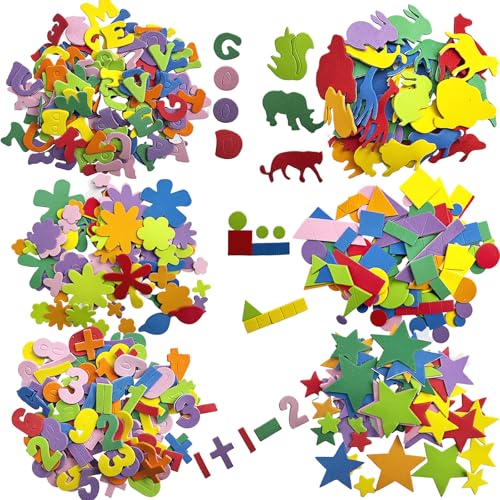 Schaumstoff Aufkleber,770 Stück Selbstklebende Buchstaben Aufkleber Moosgummi Buchstaben Moosgummi Sticker Kinder Buchstaben Sticker für Kunsthandwerk Sammelalben DIY Dekoration von YIFLorine TANG