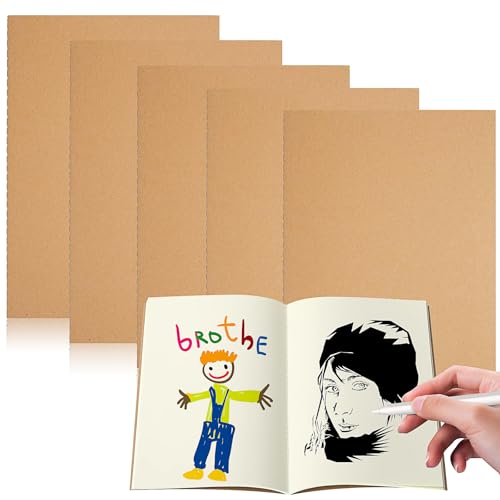 YIFLorine TANG Notizbücher,5 Pack Blanko Seiten A5 Notizblock 72 Seiten/36 Blätter 21 x 14 cm Skizzenbuch Klein Notizblock A5 Kraftpapier Leeres Notizbuch für Memos,Malen,Graffiti,Gastgeschenke YIFLorine TANG Notizbücher,5 Pack Blanko Seiten A5 Notizblock 72 Seiten/36 Blätter 21 x 14 cm Skizzenbuch Klein Notizblock A5 Kraftpapier Leeres Notizbuch für Memos,Malen,Graffiti,Gastgeschenke von YIFLorine TANG
