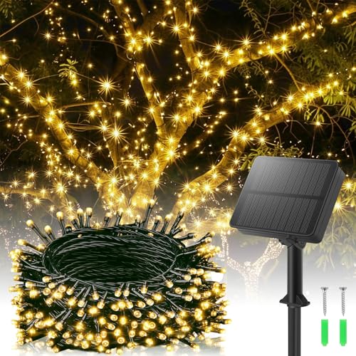 YIFMOO Solar Lichterkette Aussen, 12M 120LED Solar Lichterkette Außen mit 8 Modi, IP65 Wasserdicht Solarlichterkette Außen Wetterfest, Warmweiß Solar Lichterkette für Balkon Garten Party Terrasse Deko YIFMOO Solar Lichterkette Aussen, 12M 120LED Solar Lichterkette Außen mit 8 Modi, IP65 Wasserdicht Solarlichterkette Außen Wetterfest, Warmweiß Solar Lichterkette für Balkon Garten Party Terrasse Deko von YIFMOO