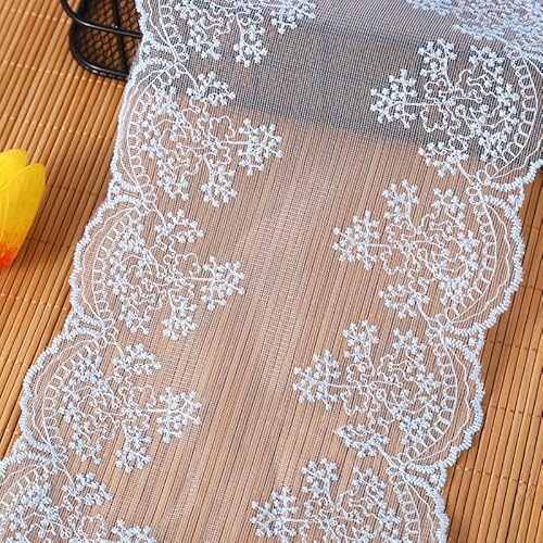 YIGOOWN 10Y Spitzenband Spitzenborte 16cm Breite Spitzenbordüre Vintage Spitzenbesatz Dekoband Spitzen Borten Bänder zum Nähen Zierband für DIY Handwerk Kleidung(Blau) von YIGOOWN
