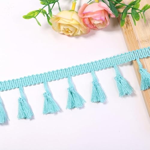 YIGOOWN Fransenborte Borte und Bänder zum Nähen 4cm Fransenbordüre Quastenborte Fransenband Fringe Ribbon Spitzenborte Dekoband für Sofas DIY BastelnVorhänge Kleidung(Erdnussgrün 2Y) von YIGOOWN