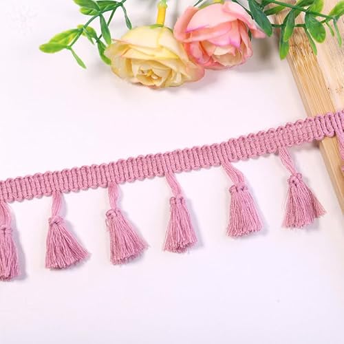YIGOOWN Fransenborte Borte und Bänder zum Nähen 4cm Fransenbordüre Quastenborte Fransenband Fringe Ribbon Spitzenborte Dekoband für Sofas DIY BastelnVorhänge Kleidung(Lederrot 20Y) von YIGOOWN