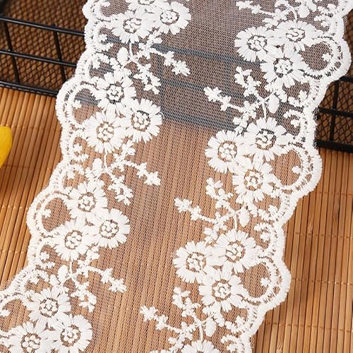 YIGOOWN Spitzenband 13cm Breite Spitzenborte Spitzenbordüre Zierspitze Spitzenstoff Dekoband Spitzen Borten Bänder zum Nähen für DIY Basteln Kleidung Handwerk Dekoration(Khaki 3Y) von YIGOOWN
