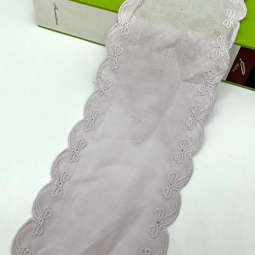 YIGOOWN Spitzenband Baumwolle Borten und Bänder zum Nähen 9cm Breite Spitzenborte Stickerei Dekoband Spitze Spitzenbordüre Blumenband für DIY Handwerk Kleidung(Lila 5Y) von YIGOOWN