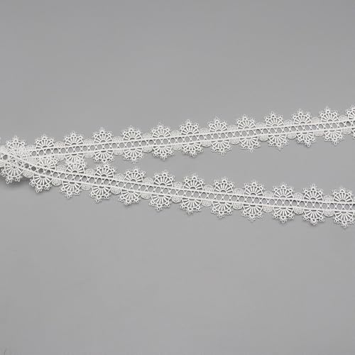 YIGOOWN Spitzenband Spitzenbordüre 4CM Breite Spitzenborte Dekoband Zierband Spitzen Borten Bänder zum Nähen für DIY Nähen Handwerk Unterwäsche Dessous Hochzeitskleid (Weiß, 2 Yards) von YIGOOWN
