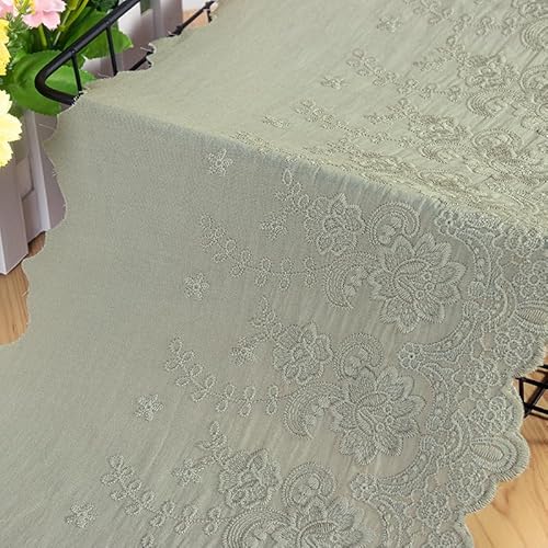 YIGOOWN Spitzenband Spitzenborte Baumwolle 22cm Vintage Borten und Bänder zum Nähen Spitzenstoff Meterware Stickerei Dekoband Zierband Baumwollband Stoff für DIY Kleidung Handwerk(Grau, 4Y) von YIGOOWN