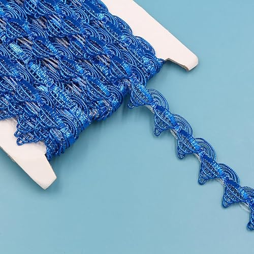 YIGOOWN Spitzenband Vintage Spitze Borte zum Nähen 1,9CM Breit Spitzenborte Dekoband Zierband Spitzenbordüre für Nähen Handwerk Hochzeit Scrapbooking Geschenkbox Dessous（Blau） von YIGOOWN