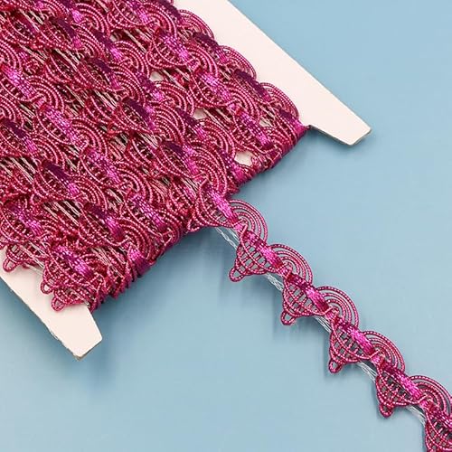 YIGOOWN Spitzenband Vintage Spitze Borte zum Nähen 1,9CM Breit Spitzenborte Dekoband Zierband Spitzenbordüre für Nähen Handwerk Hochzeit Scrapbooking Geschenkbox Dessous（Rosarot） von YIGOOWN