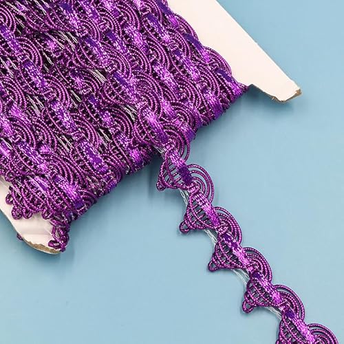 YIGOOWN Spitzenband Vintage Spitze Borte zum Nähen 1,9CM Breit Spitzenborte Dekoband Zierband Spitzenbordüre für Nähen Handwerk Hochzeit Scrapbooking Geschenkbox Dessous（Violett） von YIGOOWN