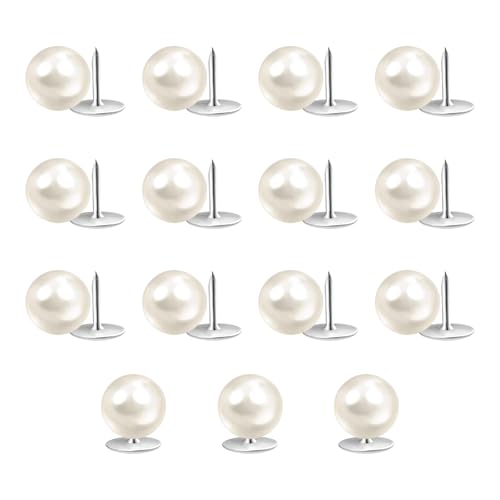 15 Stück Brosche Perlen Knöpfe, Perlenknöpfe Abnehmbar Wiederverwendbare für Kleidung, Ohne Nähen Perlennieten für Hemd, Mantel, Kleid, Basteln (10mm) YIGUANXIN von YIGUANXIN