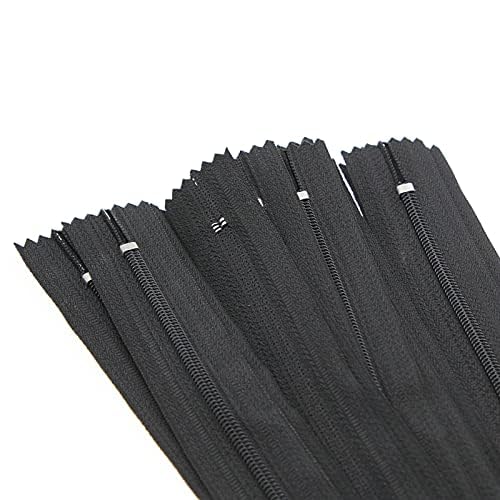 Nylon Reißverschlüsse, Nicht Teilbar Reißverschlüsse, 61cm lang, 2.6cm breit für Nähen Tasche Kissenbezügen Kleidung (20 Stück, Schwarz) YIGUANXIN von YIGUANXIN