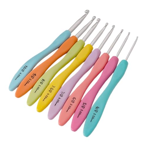 8pcs/Set Aluminium Tipitting Nadel Aluminiumspitze Häkchen Haken Set Für Anfänger Und Erwachsene Mit Ergonomischem Griffgriff Garne Webenwerkzeug 8pcs/Set Aluminium Tipitting Nadel Aluminiumspitze Häkchen Haken Set Für Anfänger Und Erwachsene Mit Ergonomischem Griffgriff Garne Webenwerkzeug von YIGZYCN