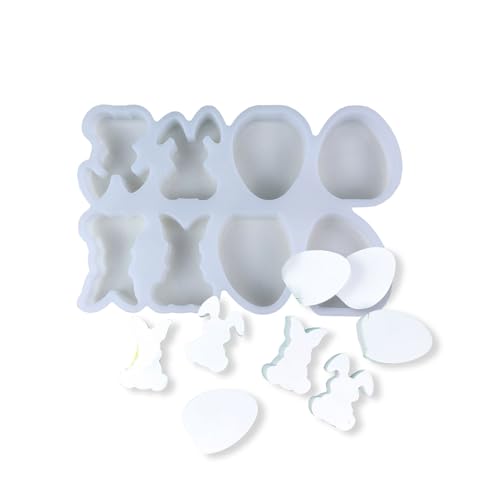 Flexible Silikonform für Kaninchen, Eier, handgefertigt, Basteln, Ostern, Zubehör, Schmuckherstellung, Epoxidharz-Form von YIGZYCN