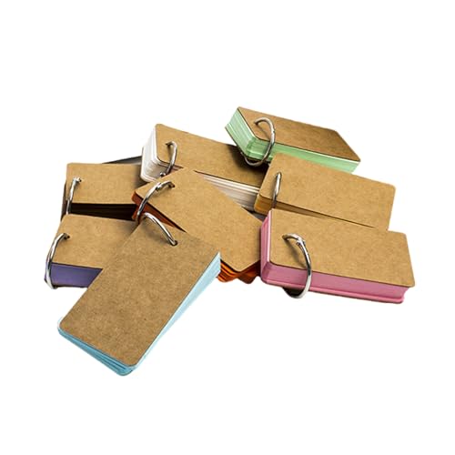 Karteikarten mit Binderingen, doppelseitig, verfügbar, Lernkarten, Notizkarten, Papierkarten, 8 Stück von YIGZYCN