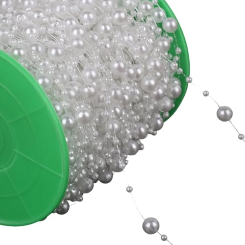 Künstliche Perlen Streich Perlenkette Für Hochzeitsfeier Schmuck Making Braut Kleider Bastel Kerzenstrauß Dekoration von YIGZYCN