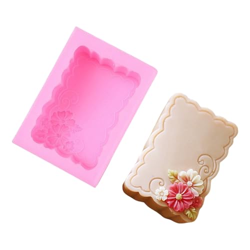 Retangular Silicone Soap Molds Flower Embossed Retangular Silicone Molds for Epoxy Resin Handmade Soap von YIGZYCN